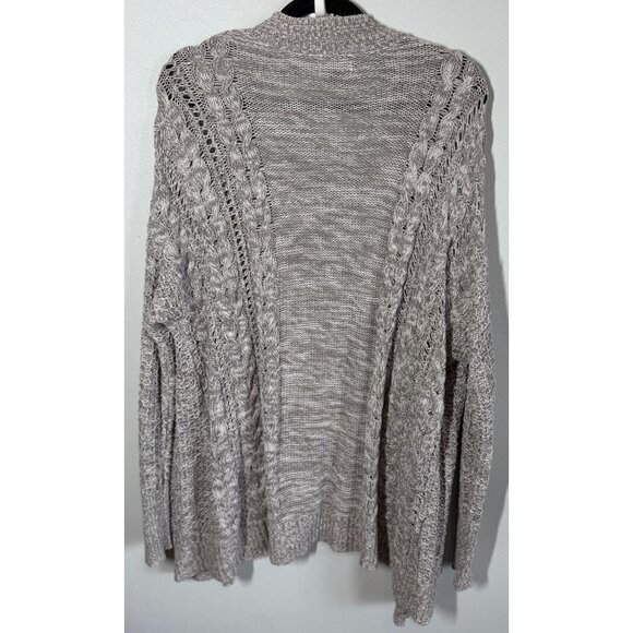 Old Navy Soft Cable Knit Open Cardigan Womens Medium Gray Winter Fall Comfort - Picture 2 of 9